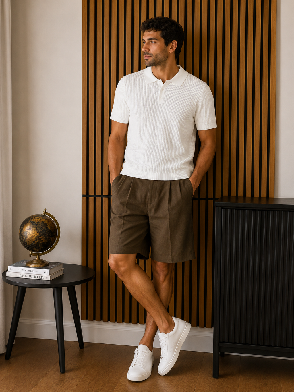 Polo in Maglia con Ricamo a Treccine-3 bottoni