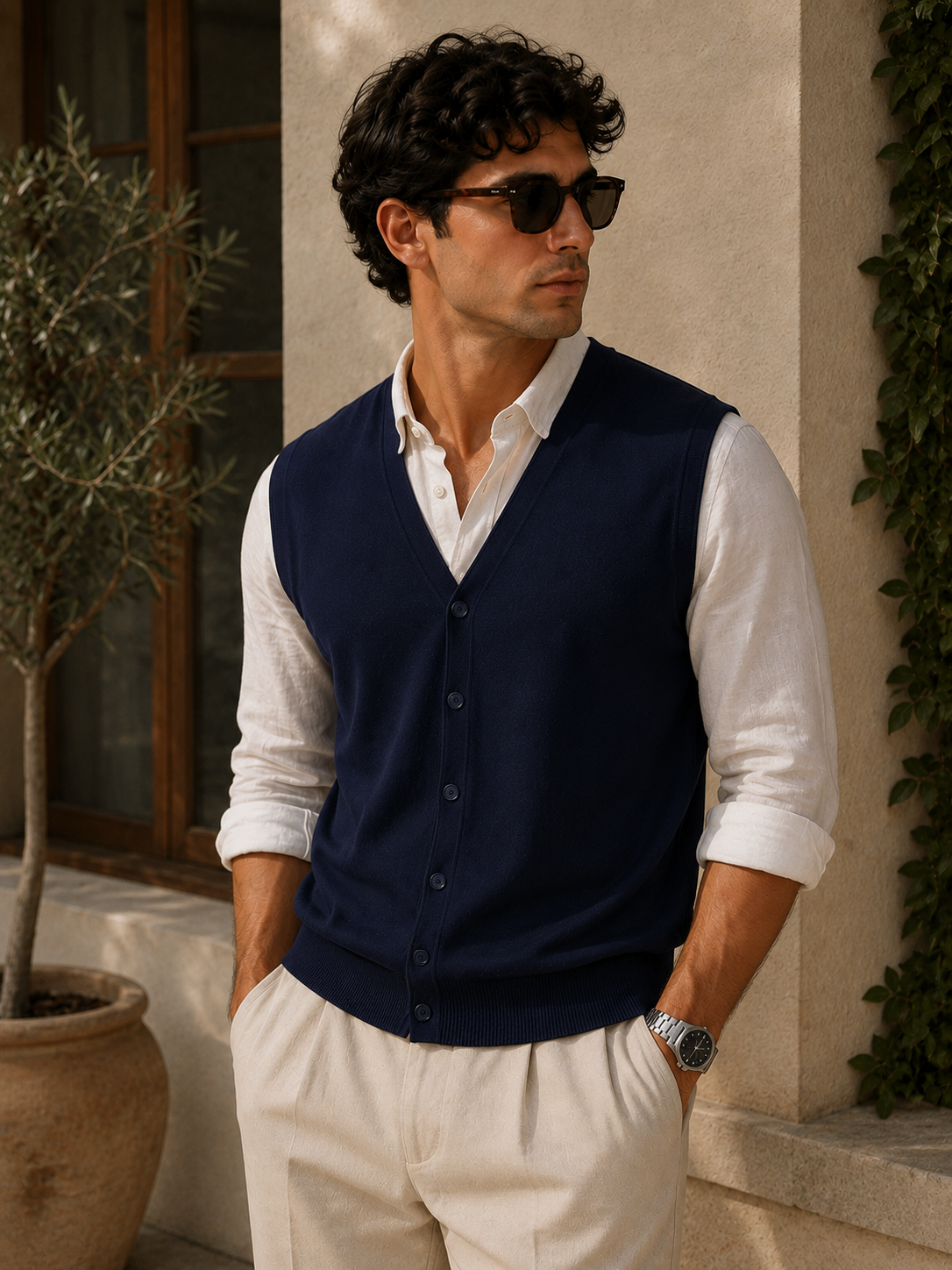 Gilet in filo 100% cotone