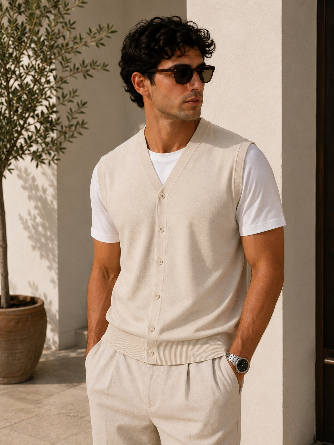 Gilet in filo 100% cotone