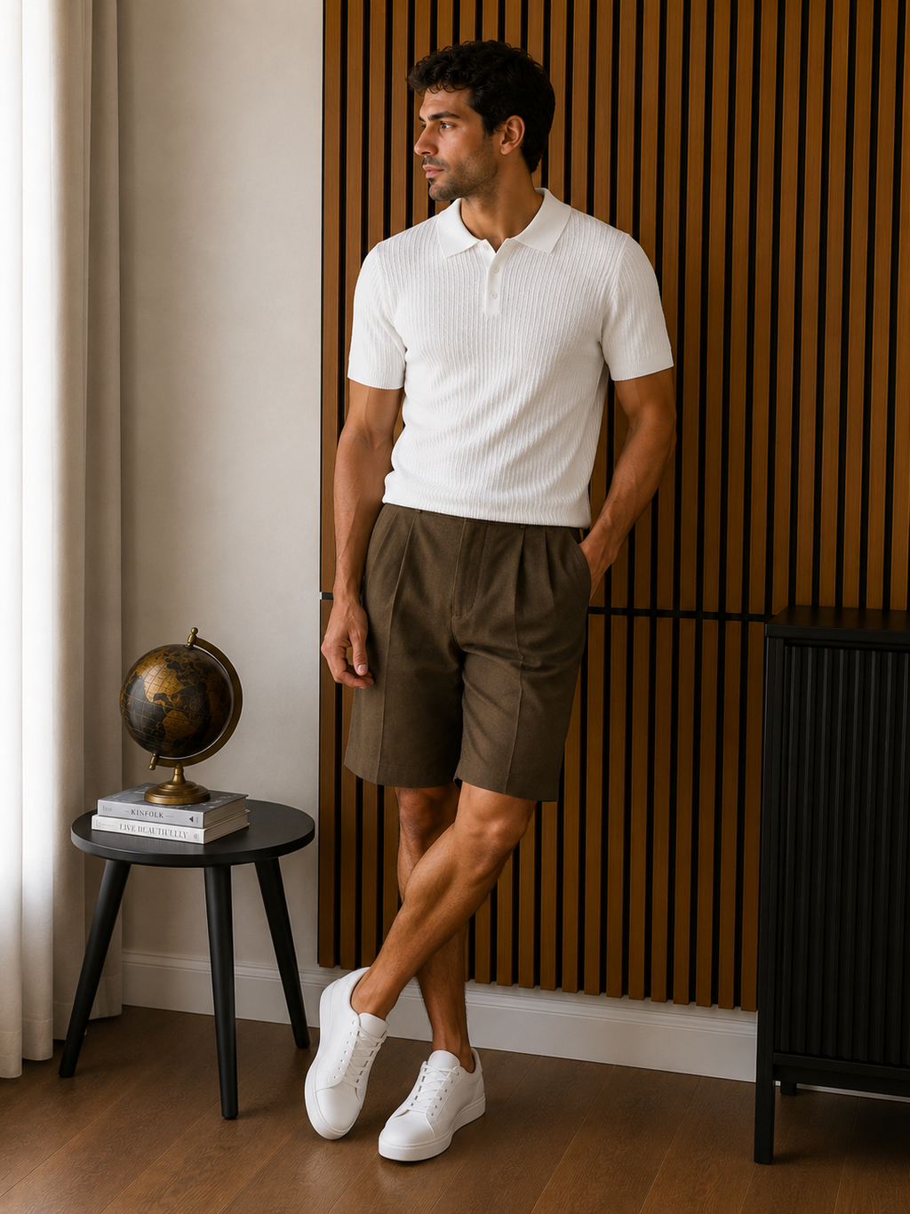 Polo in Maglia con Ricamo a Treccine-3 bottoni