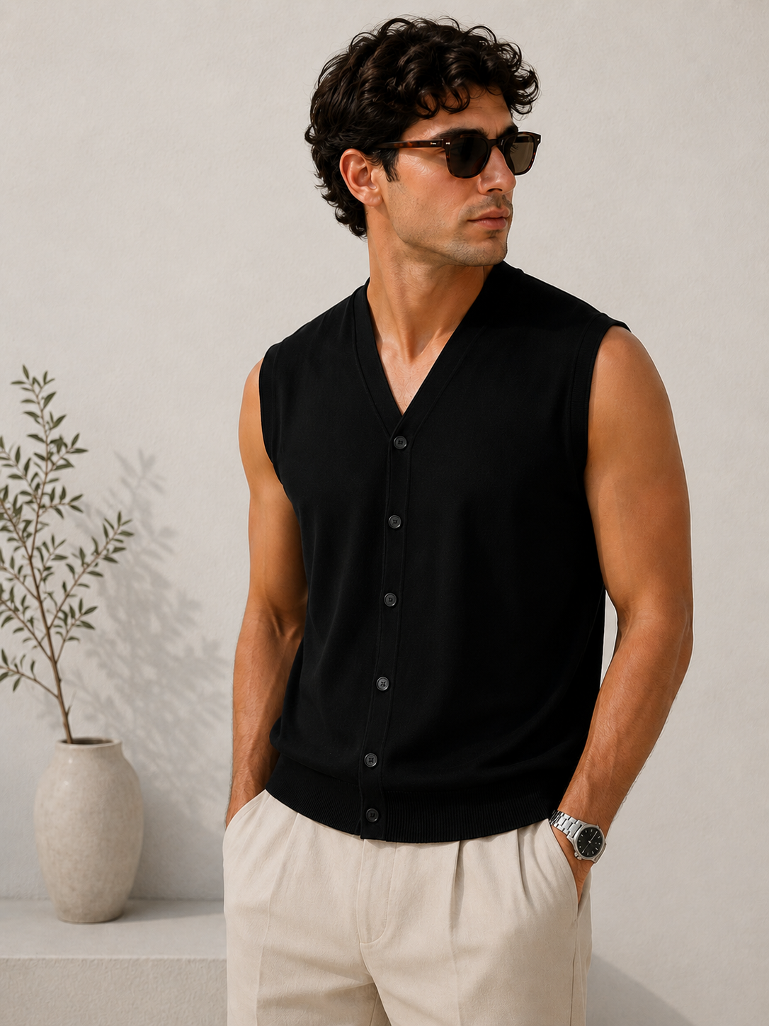 Gilet in filo 100% cotone