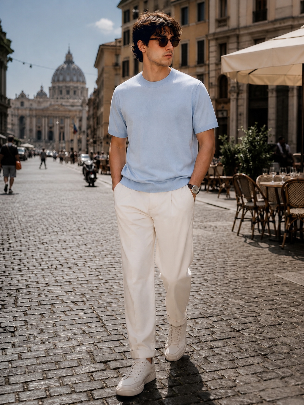 Maglia Girocollo in Filo Estivo 100% Cotone