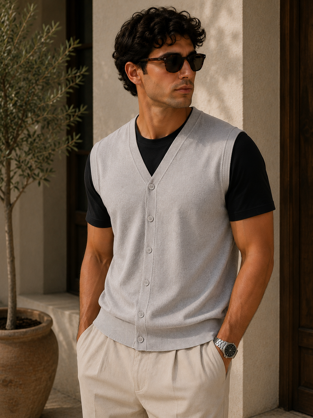 Gilet in filo 100% cotone